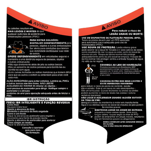 Adesivo De Aviso Para Tampa Do Porta Luvas Jet Ski Seadoo