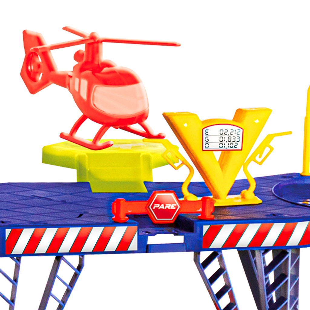 Pista Para Carrinhos Infantil Com 4 Estações Elevador Mega Parking - Samba Toys