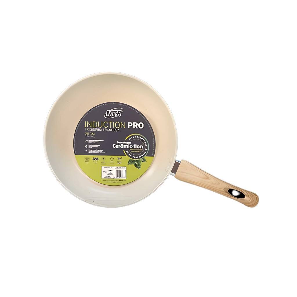 Frigideira Antiaderente Induction Pro Vanilla Ceramic-Flon N.26 2,0L 26cm MTA - 8530