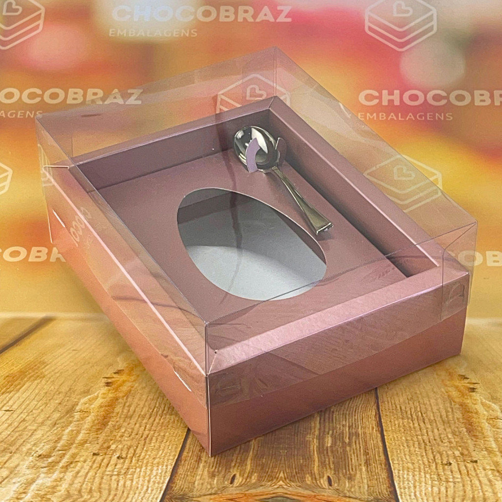 05 CAIXAS P/OVO COLHER C/MOLDURA AJUSTAVEL 150/250G ROSE-PASCOA ESSENCIAL 5306 (PASCOA IDEIA OUTLET)