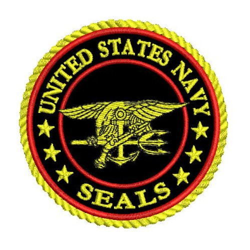 Patch Bordado United States Navy Seals - Airsoft Velcro 8cm