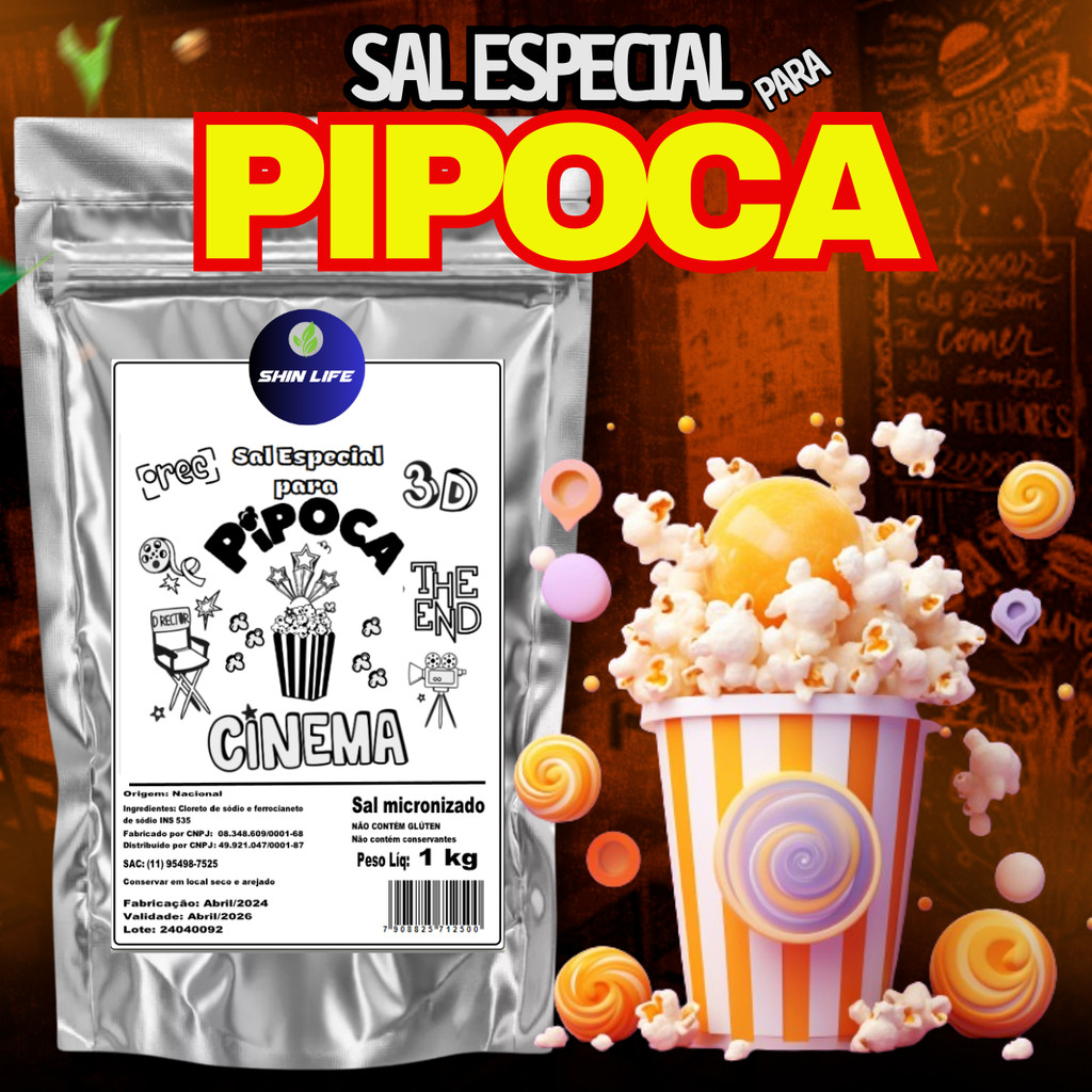 Sal Micronizado Para Pipoca De Cinema 2un x 1kg = 2kg