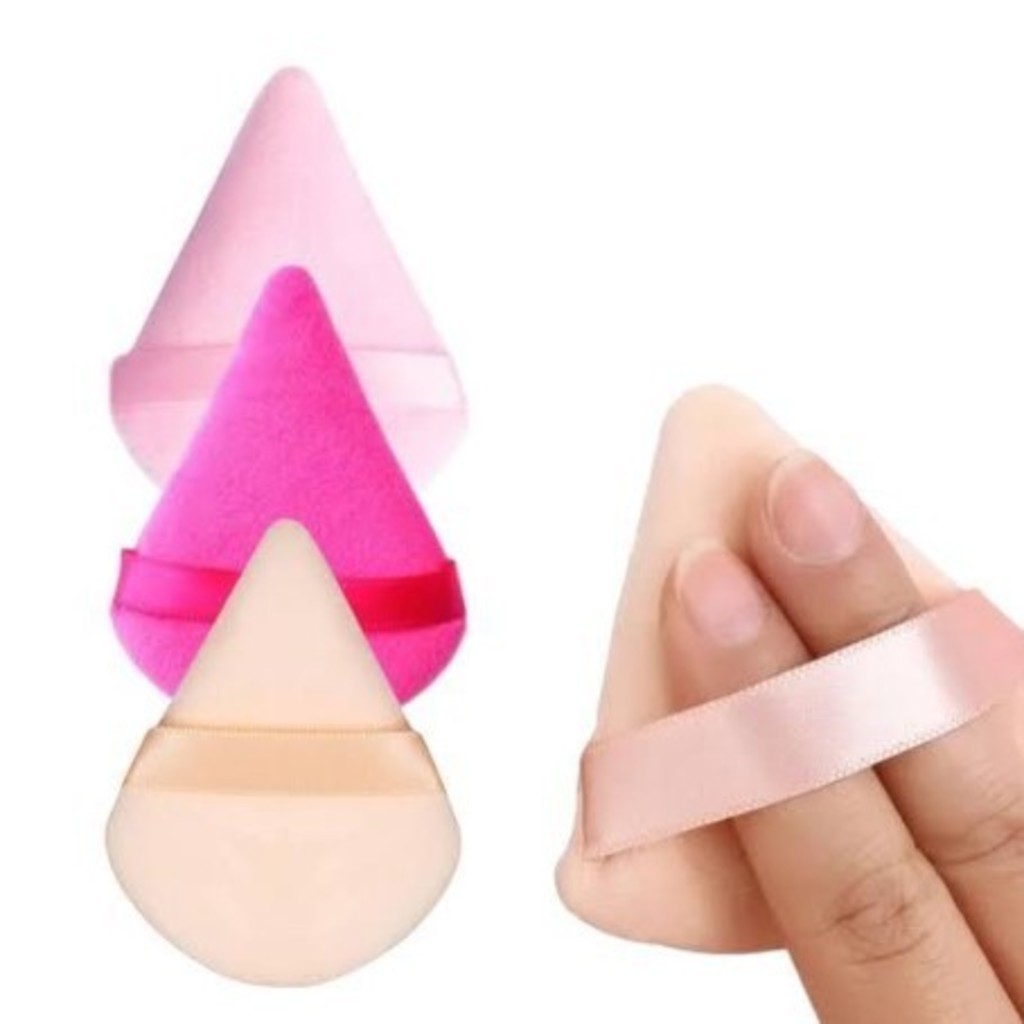 Kit 24/48 unidades Esponja Triangular Para Pó De Veludo Maquiagem em Oferta na Shopee