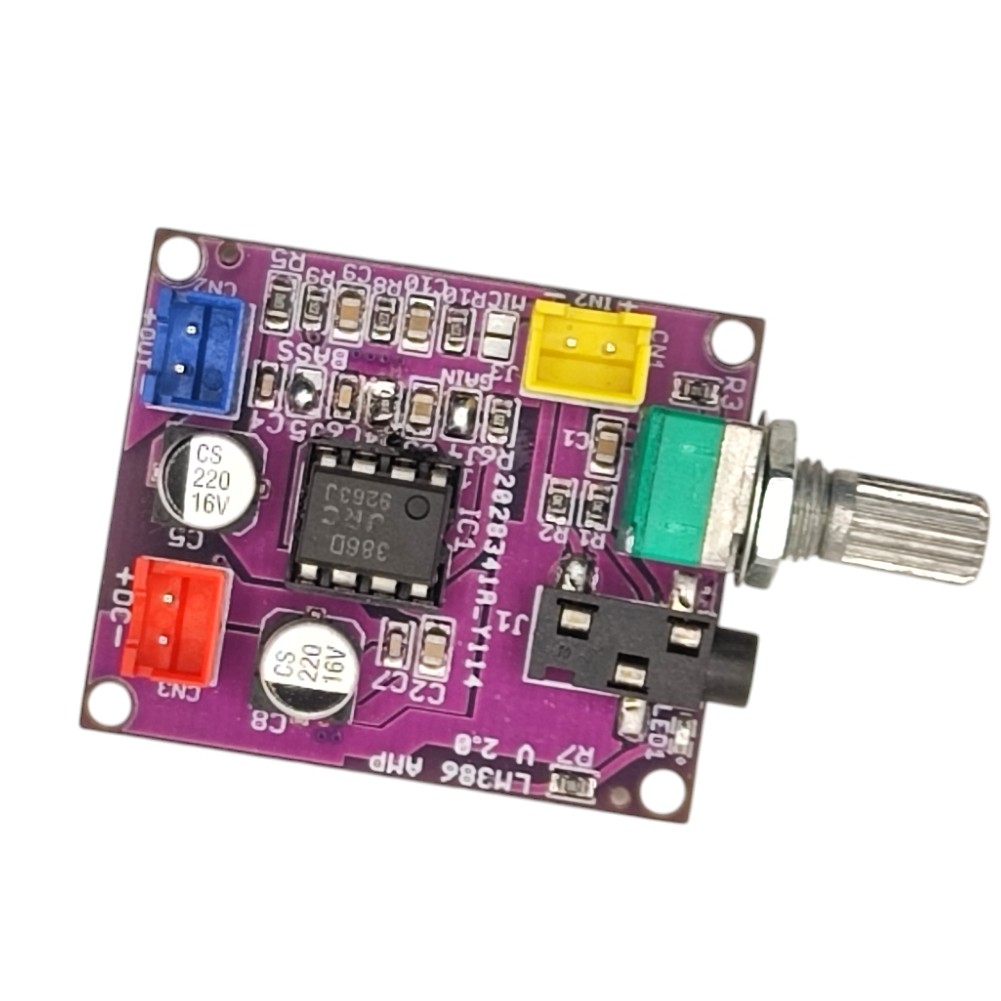 LM386 amplificador placa SMD montada com bass boost + microfone de eletreto
