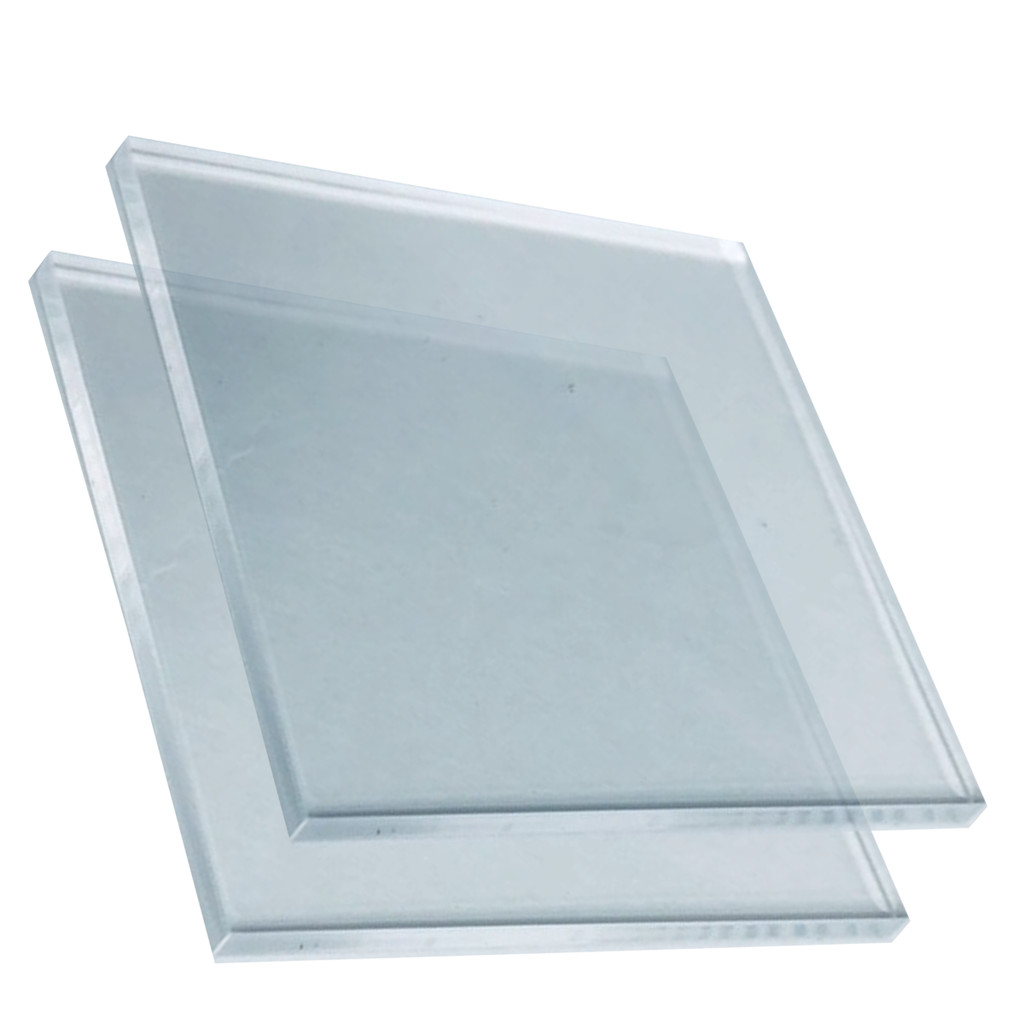 2 Chapa de acrílico cristal transparente 14cm X 14cm X 2mm