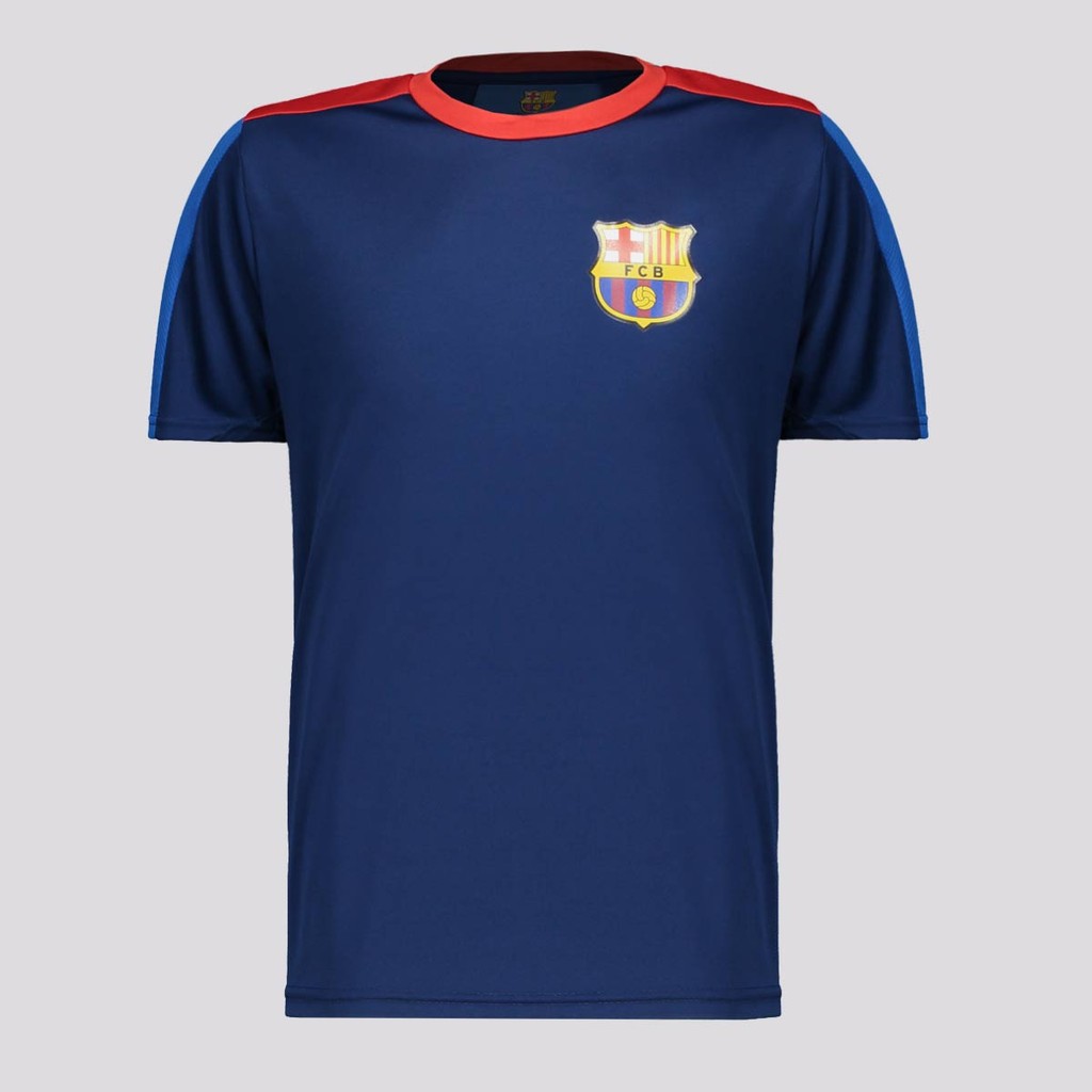 Camisa Barcelona Dryfit T-Shirt Juvenil Marinho e Vermelha em Oferta na Shopee