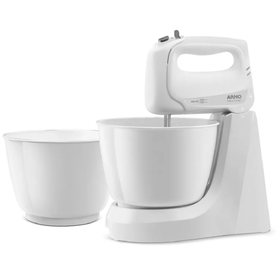 Batedeira 400W Arno com 2 Tigelas 4 Velocidades Ellegance White 127V