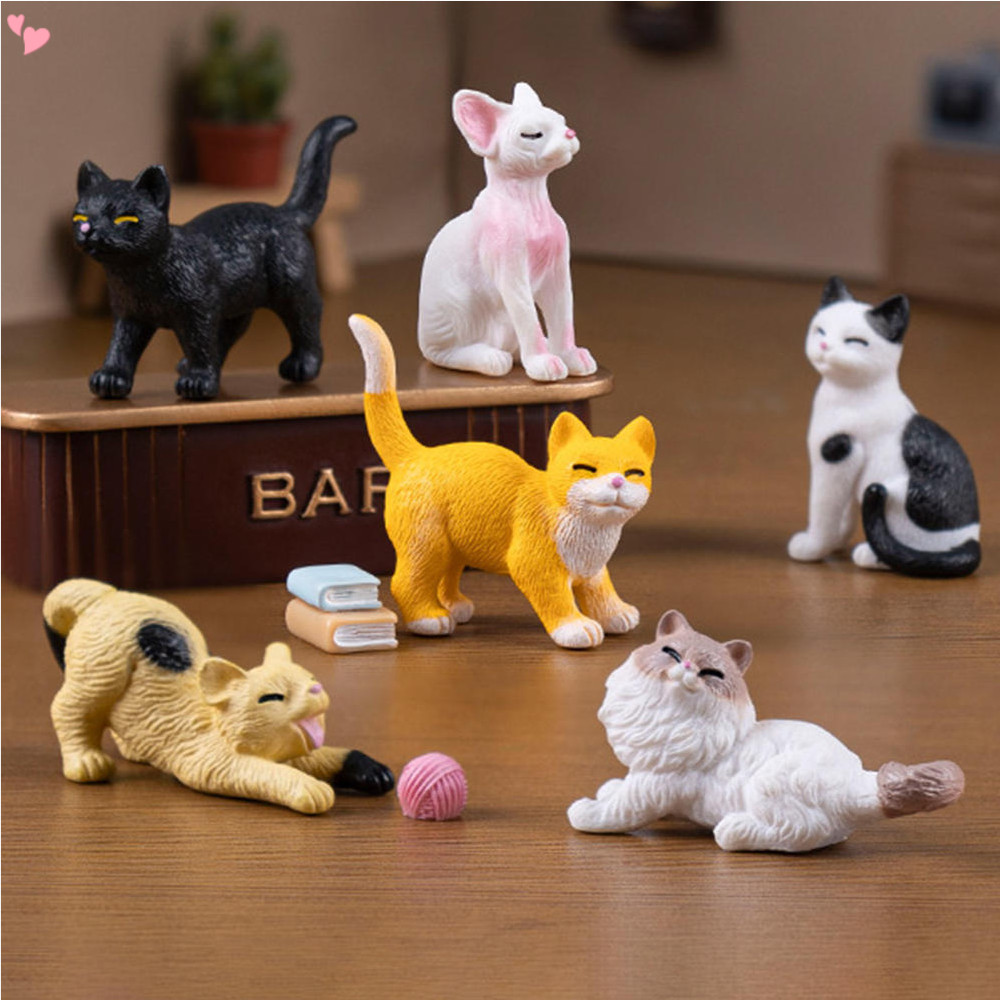 Estatuetas De Gato Realistas , Figura De Resina , Topper De Bolo , Brinquedo De Gatinho , Presente De Aniversário De Nat