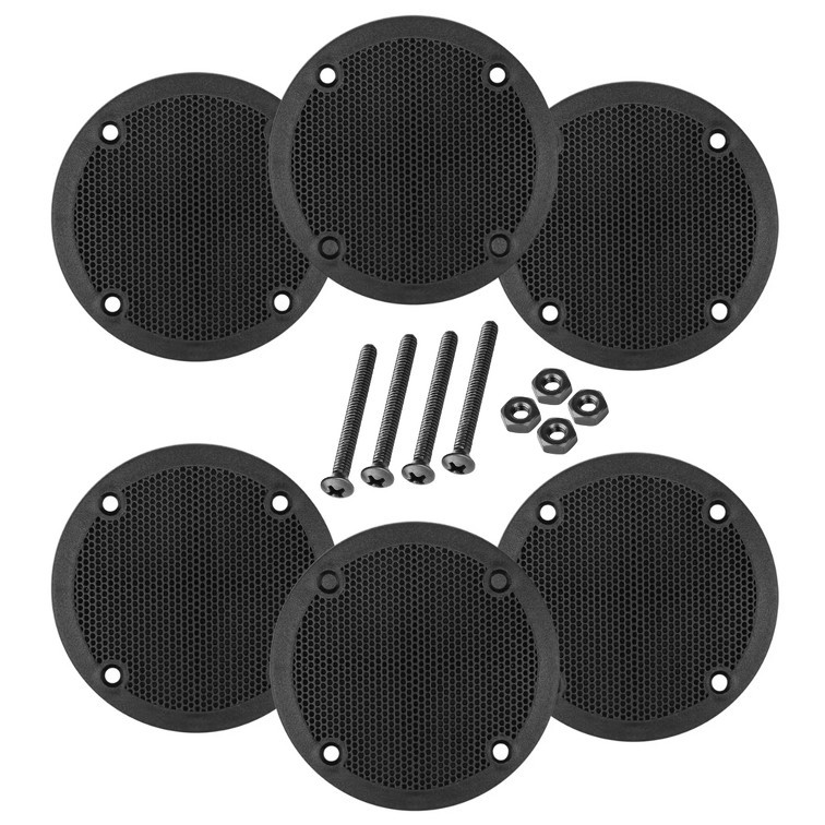 Kit 06 Tela Plástica Para Tweeter Leson 8,5 Cm Com Parafusos