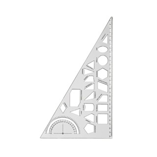 Régua Escolar Esquadro Geométrico 30cm Cristal c/ 19 formas Geométrica - Maxcril | Papelaria | Matemática | Escritório | em Oferta na Shopee