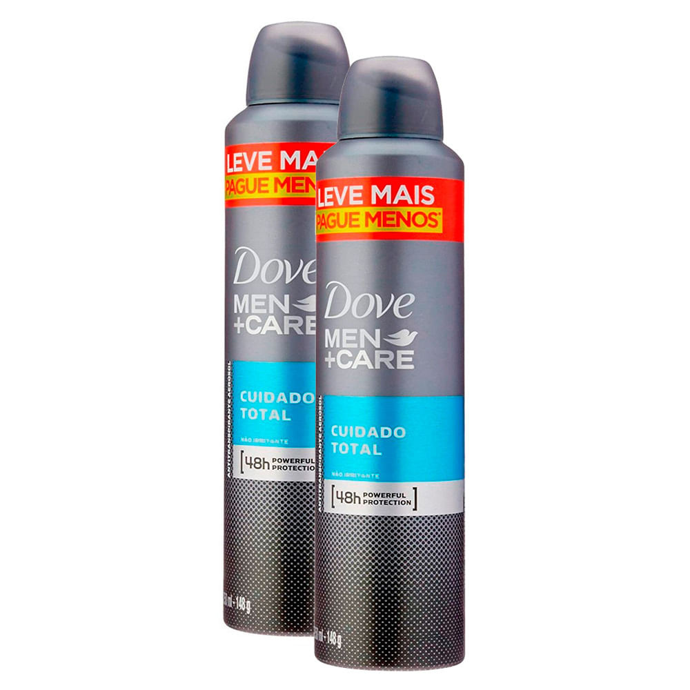Kit 2 Desodorante Dove Men + Care Cuidado Total Antitranspirante 250ml - Beauty