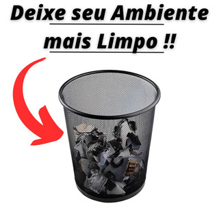 Lixeira Metal 10 Litros Aramado Cesto Lixo Reforçado Para Escritorio Casa Quarto