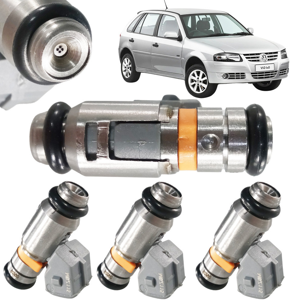 Kit 4 Bico Injetor VW Gol 1.6 e 1.8 Gasolina Álcool 2003 2004 2005 2006 2007 2008 2009 IWP115 MBZ115