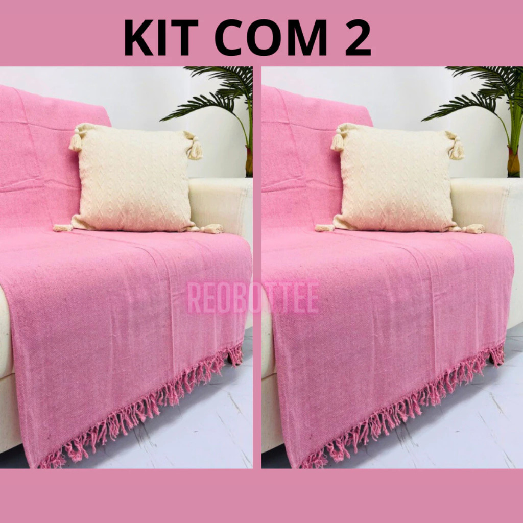 Kit 2 Manta Sofá Gigante Grande GG 2,10x120 Capa Sofá Cama Decoração Luxo Protetora Algodão Promoção