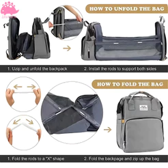 Mochila Bolsa Maternidade Térmica Impermeável Vira Berço ZAVANESE