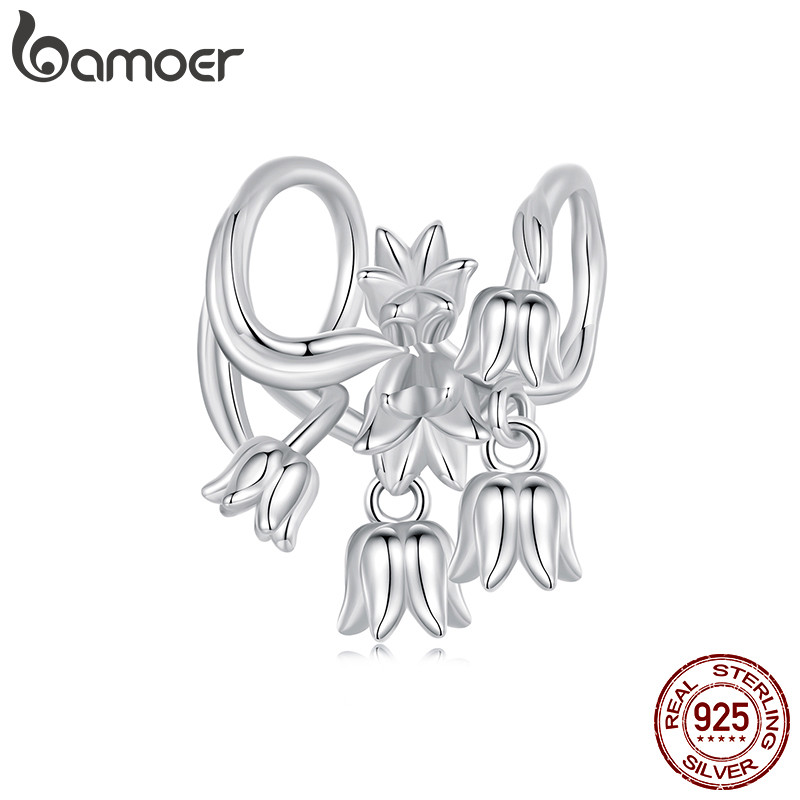 Bamoer 925 Sterling Sliver Charm Lírio Do Vale Pingente DIY Para Pulseira Presentes em Oferta na Shopee