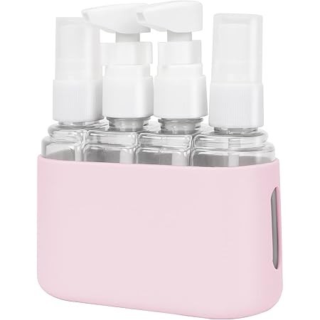 Kit 04 Frascos para Viagem com Suporte Dispenser 200ml com Tampa