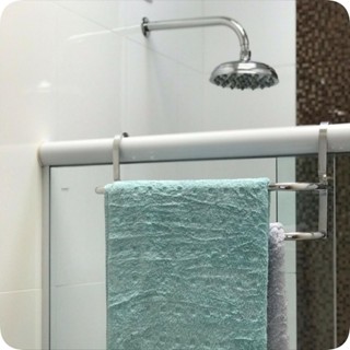 Suporte Duplo Porta Toalhas Toalheiro Para Box Alto Brilho em Oferta na Shopee