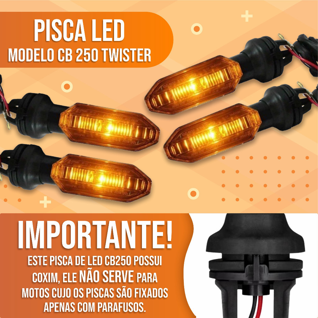 Pisca Led Seta Honda Cb Twister 250 2019 Titan Fan Direção Segura Modelo ZE-0874