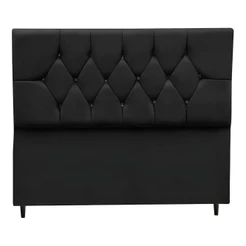 Cabeceira Cama Box King 195 Cm Geovana Suede Cor:preto