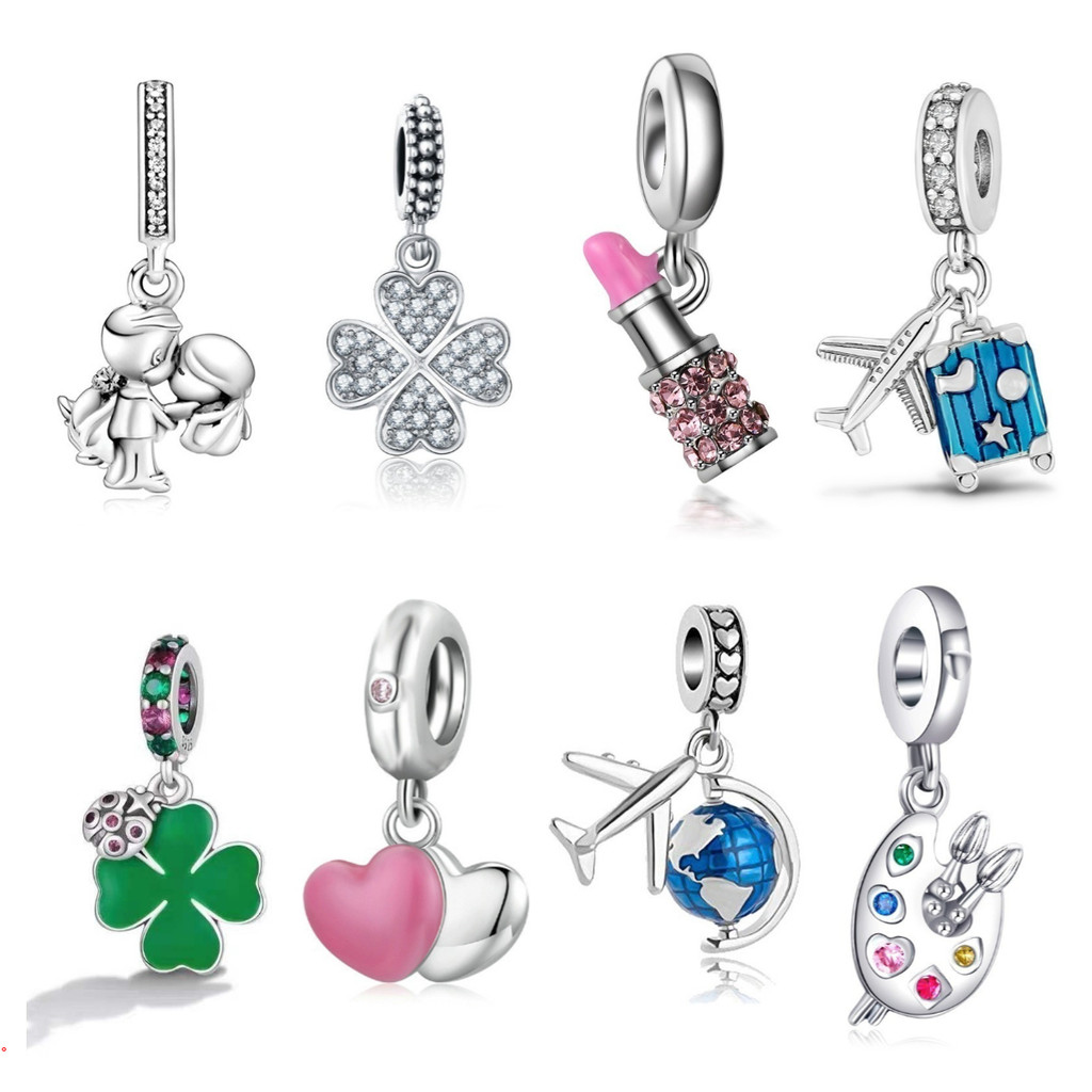 Berloques Prata 925 P Pingente Charme Firefly Brilhante Na Lâmpada Fluorescência Pulseira Pingente Bijuteria