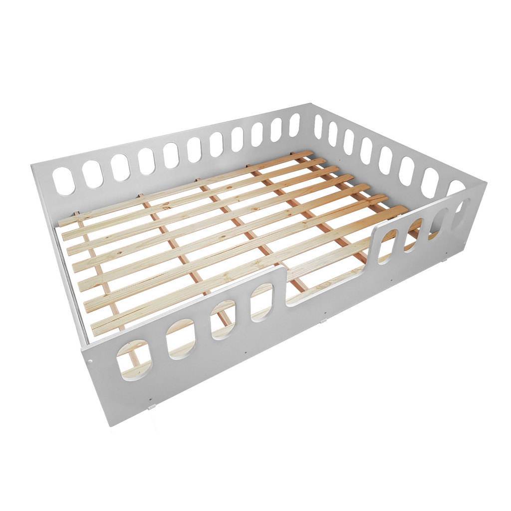 Detalhes do Cama Casal Infantil Montessoriana Helo Branco Acompanha Luminária Led