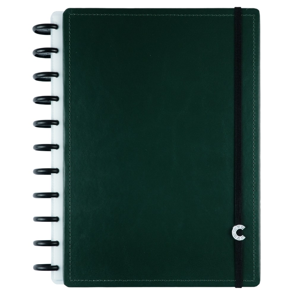Caderno Inteligente Dark Green, G+, 140 folhas, offset 90g
