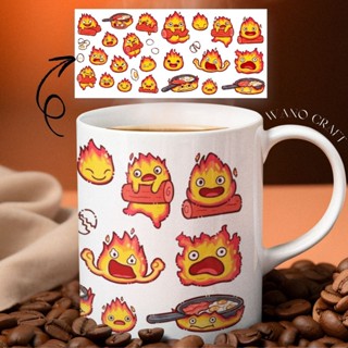 Caneca Calcifer Castelo Animado Studio Ghibli Anime Filme Howl's Moving Castle Fogo em Oferta na Shopee
