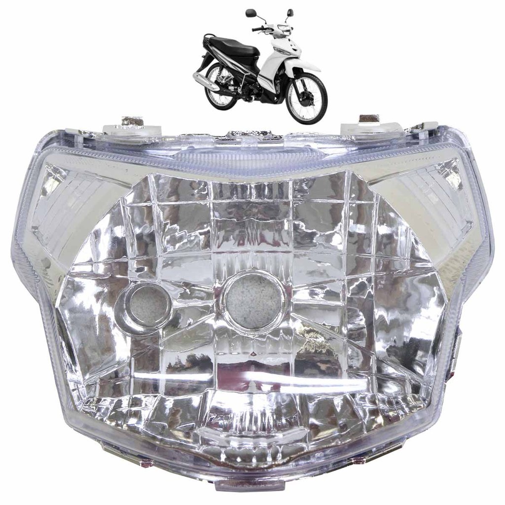 Farol Completo Crypton 115 2010 20112012 2013 2014 2015 2016 Cristal Máscara Cromada Lâmpada M5 Lente Lisa Acrílico em Oferta na Shopee