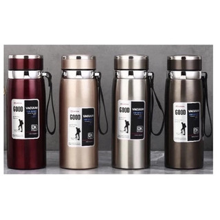 Garrafa 800ml/1000ml Inox Térmica Com Infusor Prata Dourada Marron Água Café Parede Dupla…