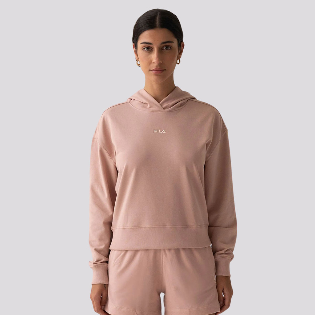 Moletom Fila Basic Classic Light Com Capuz Feminino Rosa - Men Clothes