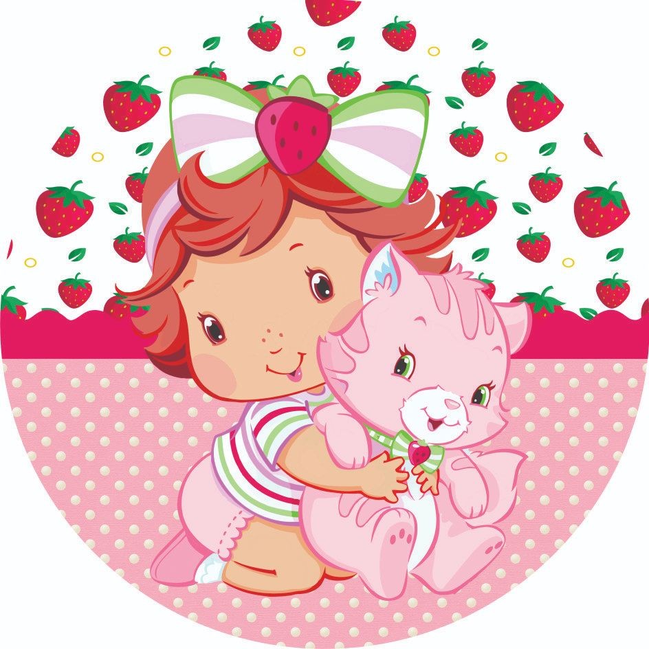 Capa Painel Redondo 150x150 50x50cm Tecido com Elástico Tema Menina Morango Doces Sublimado em Oferta na Shopee