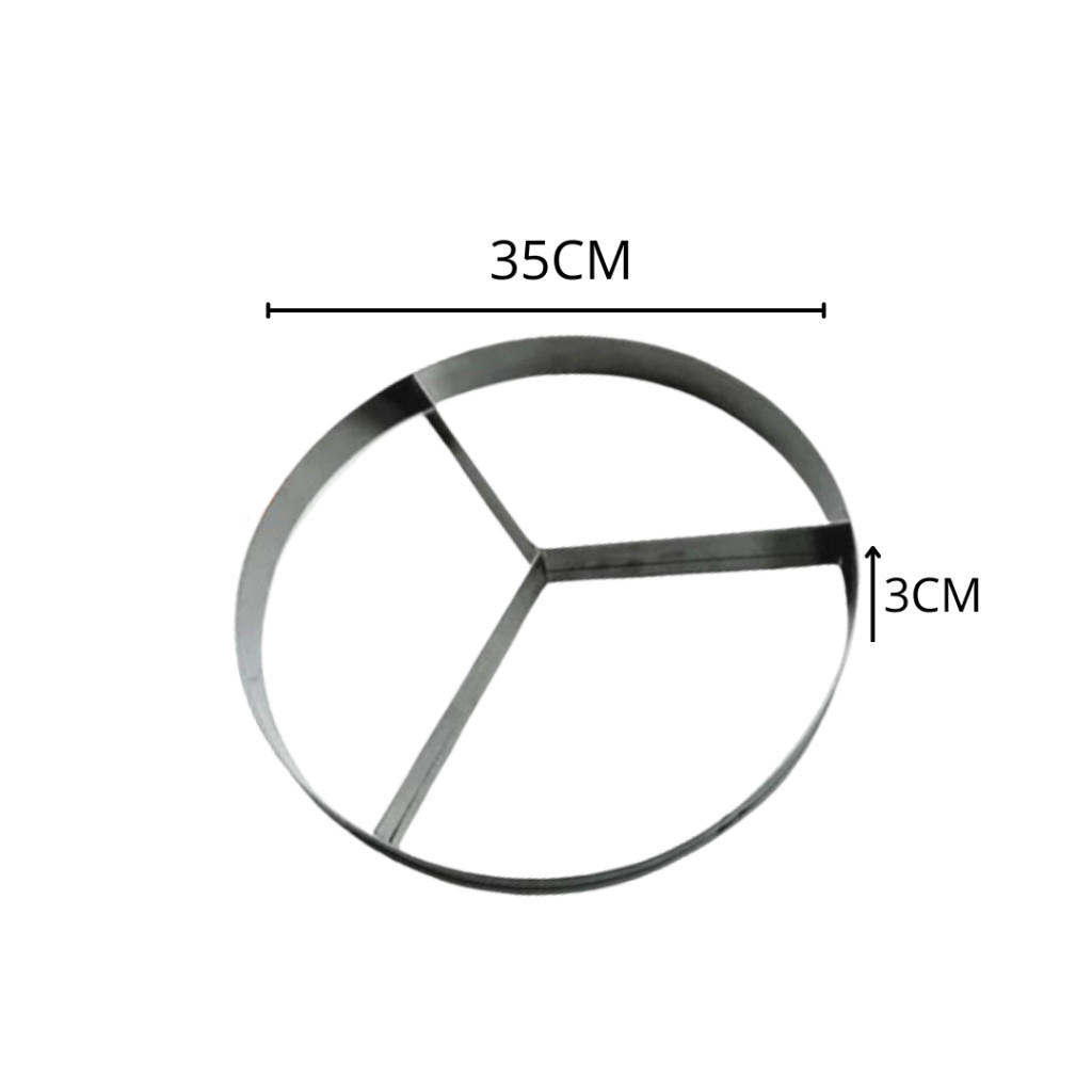 Aro Modelador Divisor Para pizza Bolo Esfiha 35 cm 3 divisão em inox em Oferta na Shopee