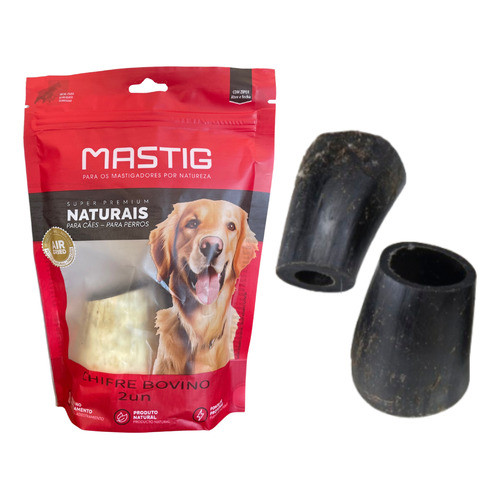 Chifre Bovino Mastig pacote c/ 2 unidades Mordedor Natural P/ Caes Osso Petisco