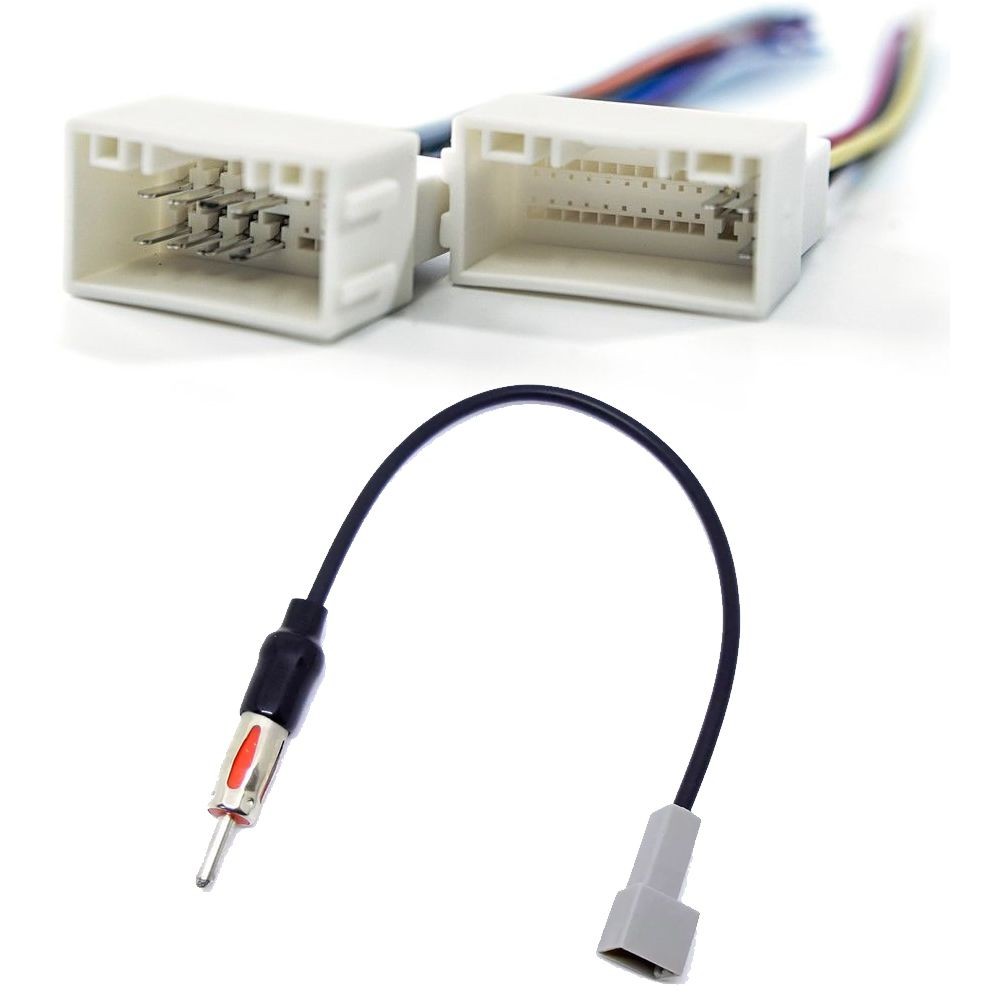 Kit Chicote de Ligação + Chicote Adaptador de Antena Hyundai HB20 Elantra  Veloster 2012 2013 Sportage 2010 à 2013