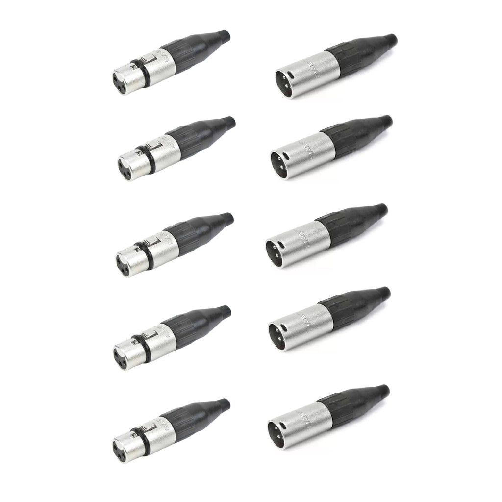 Kit Conector Plug Sa2x Santo Angelo Canon Xlr  Estéreo - 5 Fêmea+5Macho em Oferta na Shopee