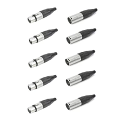 Kit Conector Plug Sa2x Santo Angelo Canon Xlr Estéreo - 5 Fêmea+5Macho