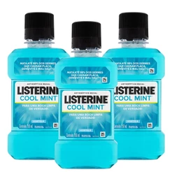 Kit 3 und Antisséptico Bucal Listerine Cool Mint 250ml