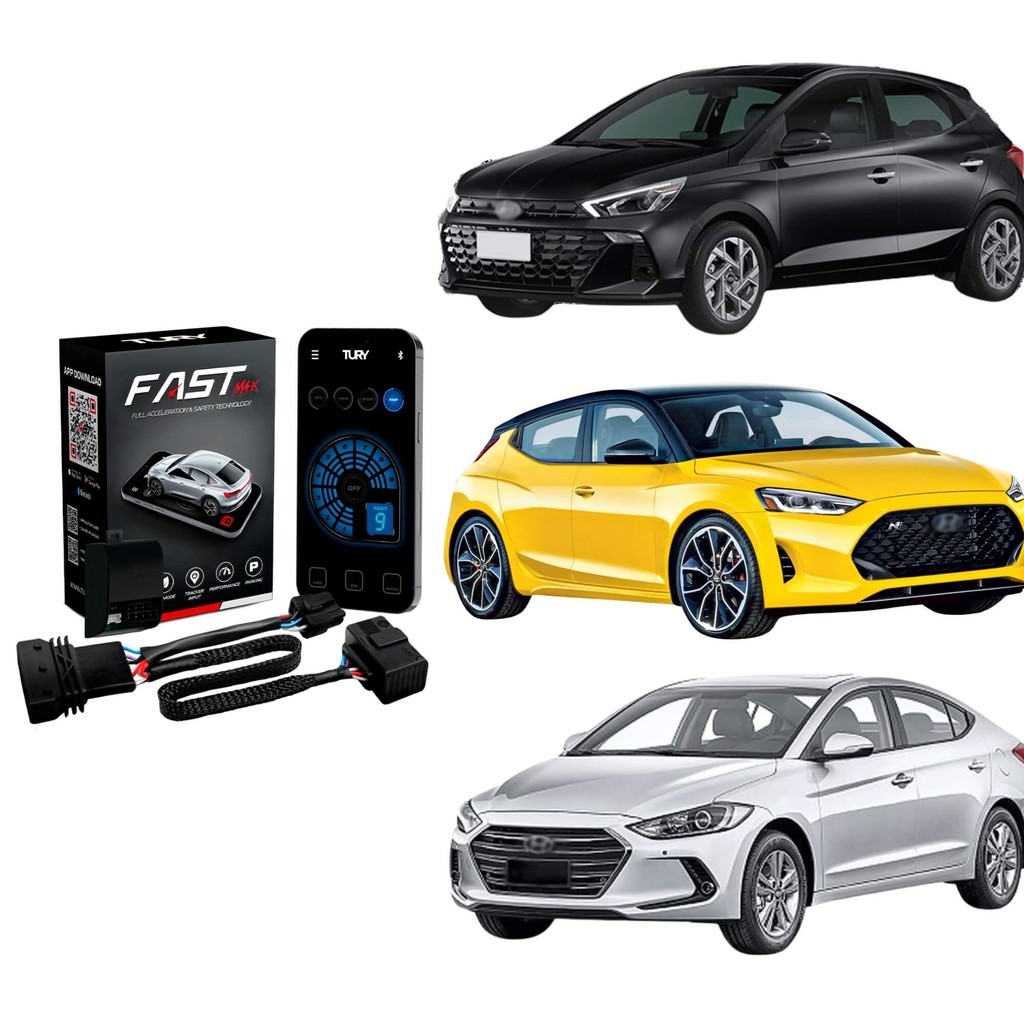 Módulo Variador de Aceleração Tury FAST MAX 5.0T p/ HB20 Elantra Veloster