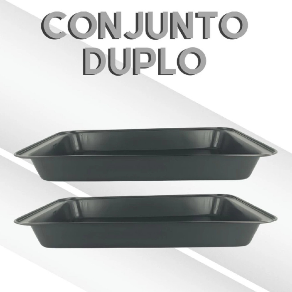 KIT Forma Assadeira Antiaderente Bolo Torta Aves Massa Teflon