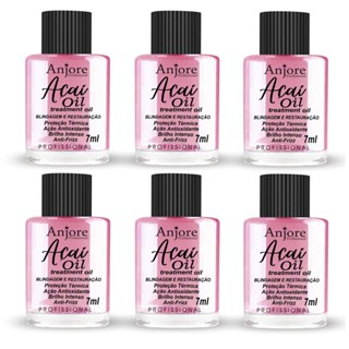 Kit Combo Atacado 6 Óleo De Açaí Blindagem e Restauração 7ml Anjore Reparador de Pontas e Anti Frizz em Oferta na Shopee