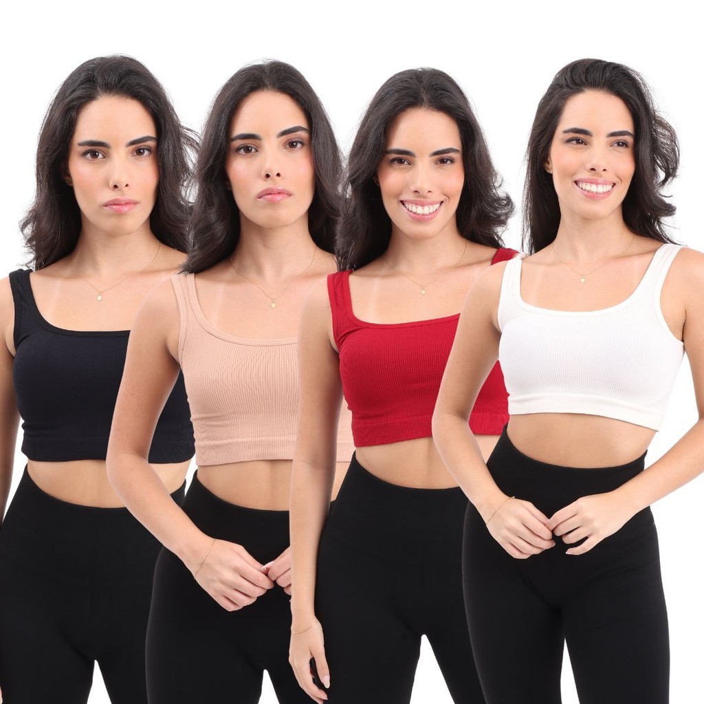 Top Cropped Canelado Fitness Academia Feminino