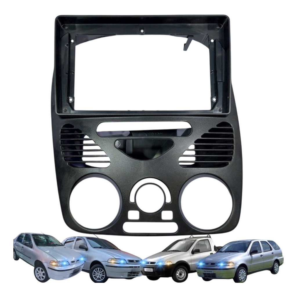 MOLDURA PARA CENTRAL MULTIMIDIA MP5 9 POL 2 DIN FIAT PALIO SIENA STRADA WEEKEND 2002 A 2014 G2 COM AR 89/J31