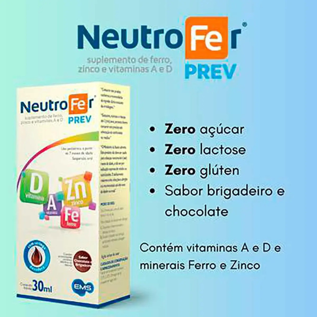 Neutrofer Prev 60ml – Suplemento Infantil com Ferro + Zinco + Vitaminas A e D | Saúde e Crescimento — imagem 2 de 2