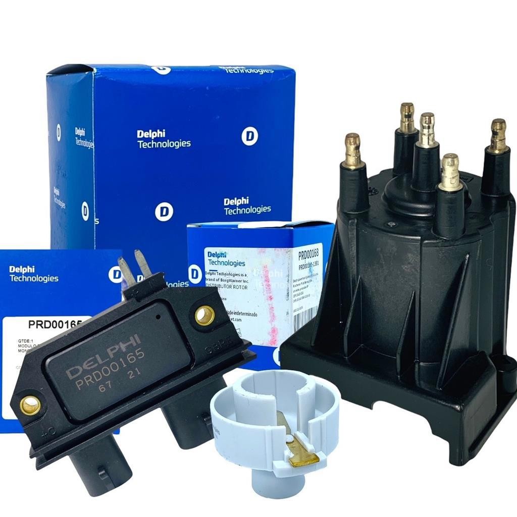 Kit Distribuidor Monza Kadett Ipanema EFI Tampa Rotor Módulo HEI Delphi