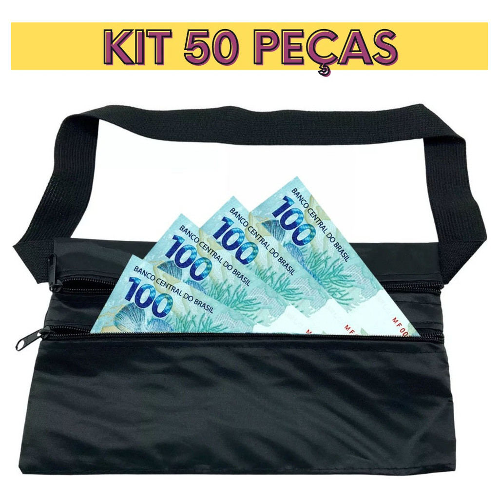 Porta Dólar Dinheiro Documento 50pçs Doleira Pochete Barato