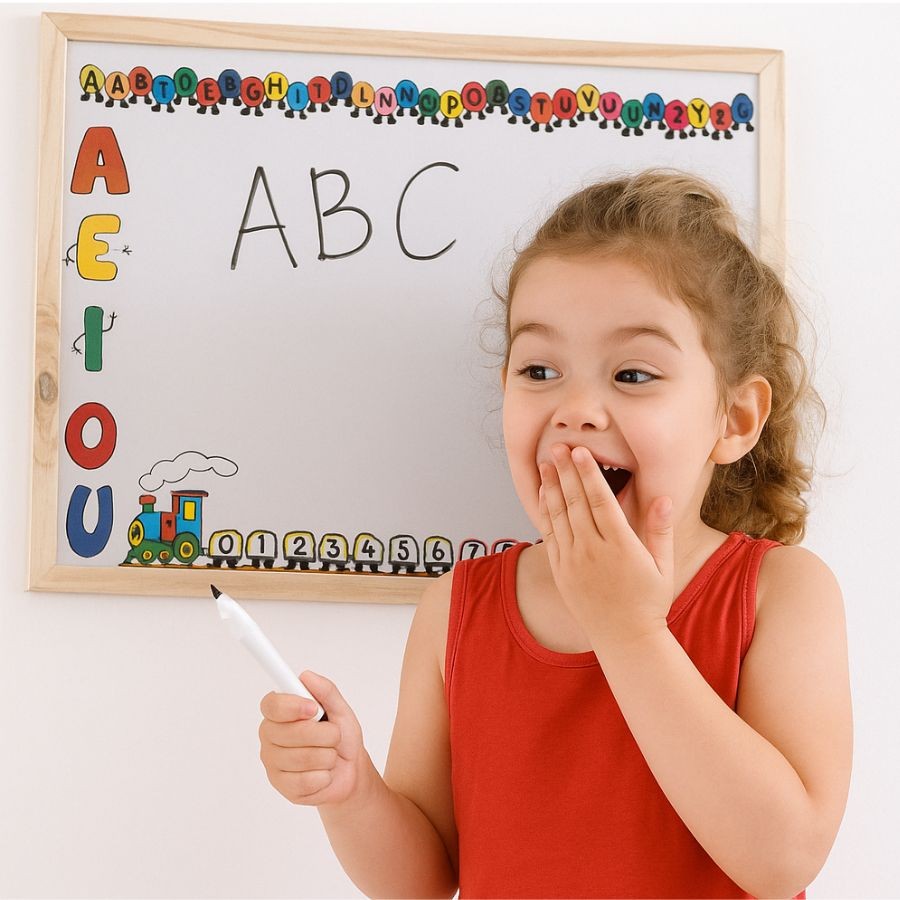 Quadro Lousa Escolar Branco Moldura em Madeira em Oferta na Shopee