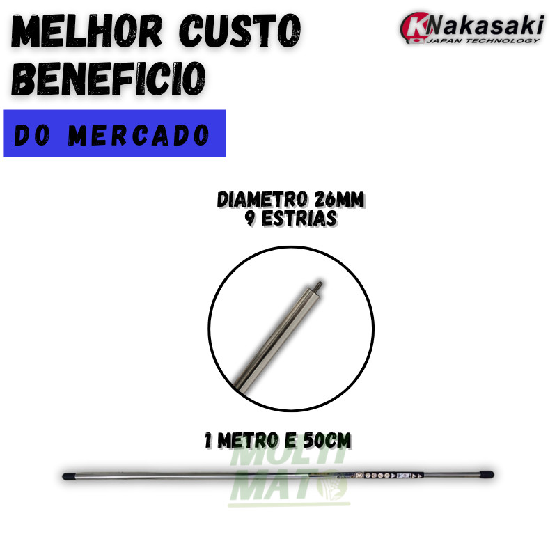Cabo Inteiriço para Roçadeira Cabo Haste Extensora Para Roçadeira Compatível com Nakasaki 63cc/65cc Terra Vulcan 43cc
