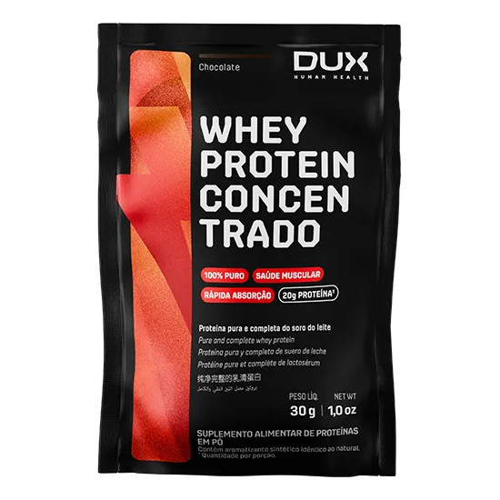Whey Protein Concentrado Sachê 30G Dose Chocolate Dux