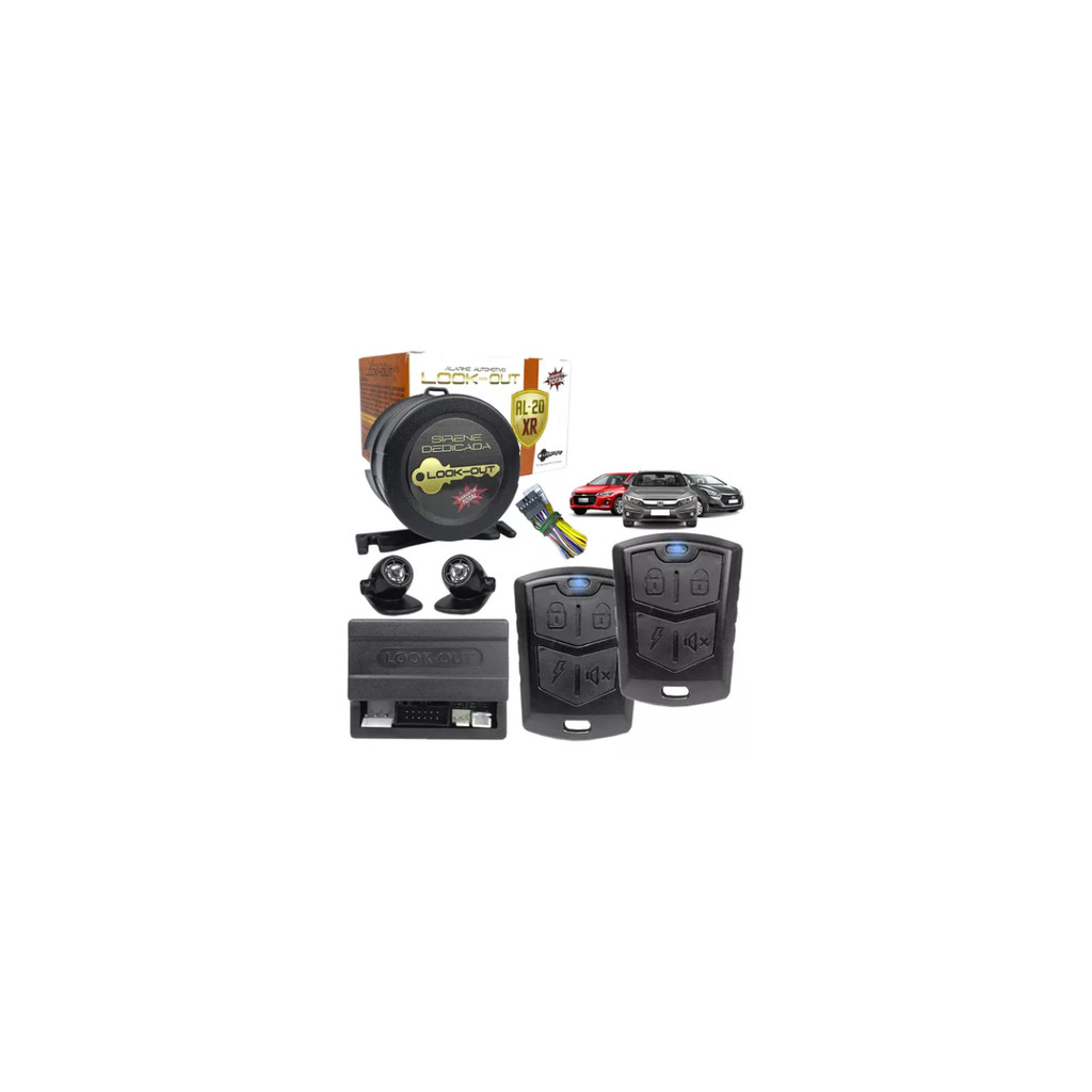ALARME AUTOMOTIVO CARRO UNIVERSAL 2 CONTROLES SIRENE SENSOR